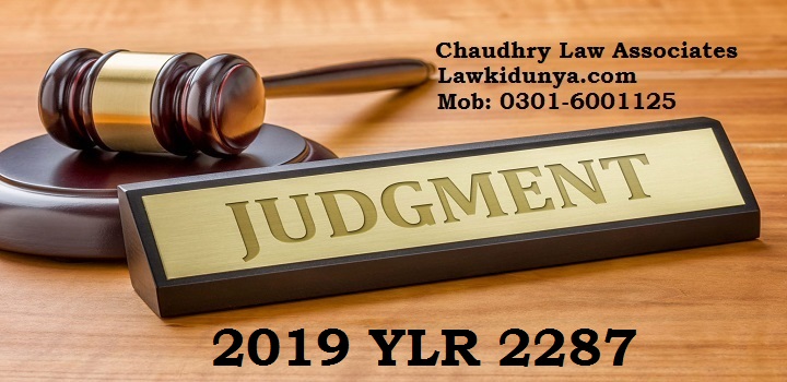 2019 YLR 2287 Judgment Statement of Interested Witness in Law