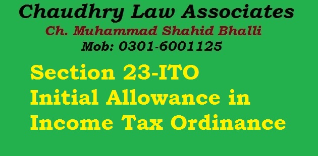 Section 23 ITO Initial Allowance in Income Tax Ordinance